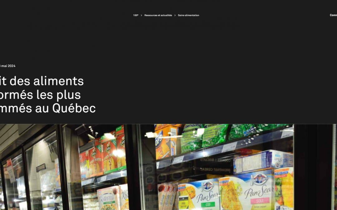 Article – Portrait des aliments transformés les plus consommés au Québec